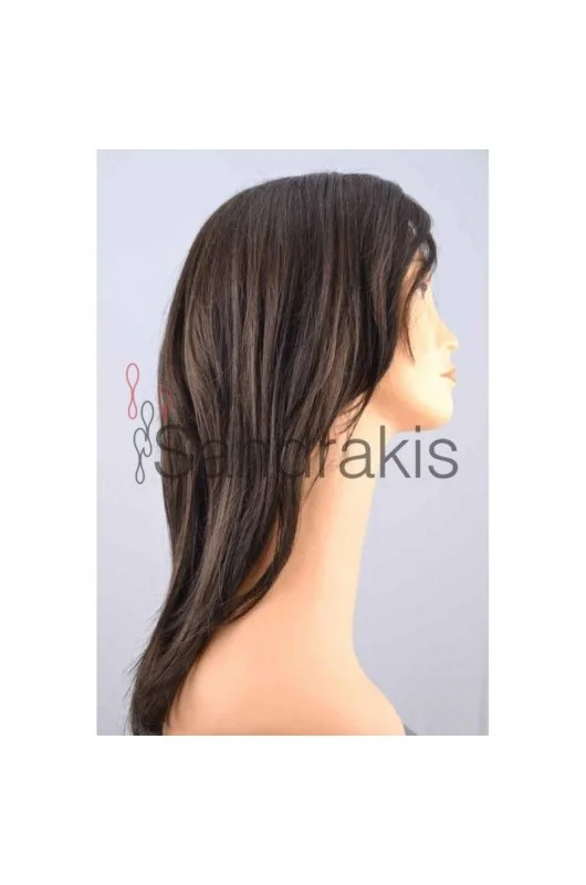 Συνθετική  περούκα Gisela Mayer: Molly Lace πλαϊνή όψη.  (dark brown)
