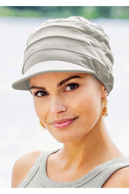 Kopftuch Belle Madame Sommerkappe 930-22 Light Grey Lichtschutzfaktor 50+ sicht  von  vorne.