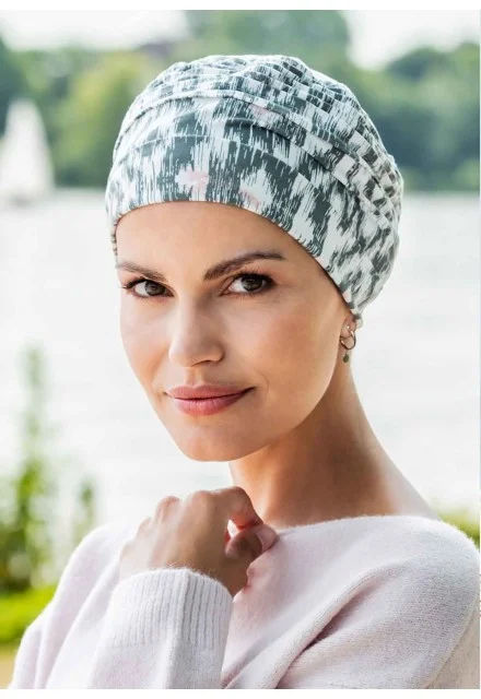 Τουρμπάν Belle Madame Basic Bamboo 910-69 Ikat-Print μπροστινή όψη.