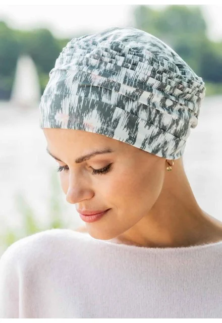 Τουρμπάν Belle Madame Basic Bamboo 910-69 Ikat-Print πλαϊνή όψη.