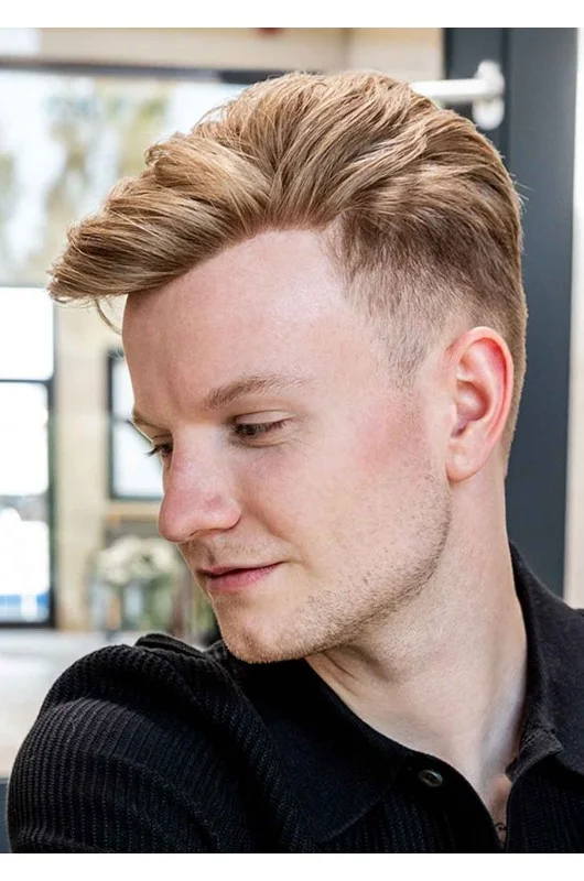 Echthaar Toupet Manager Top: Micro-skin Plus, Seitenansicht.