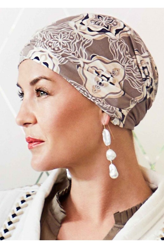 Kopftuch Christine: Amia Turban Printed Beige Ornaments