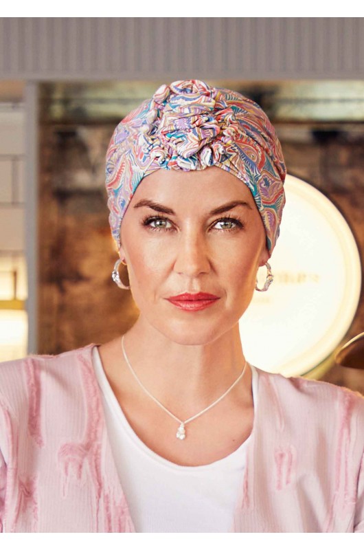 Kopftuch Christine: Lotus Turban Printed Festive Ornaments Kopftuch Christine: Lotus Turban Printed Festive Ornaments