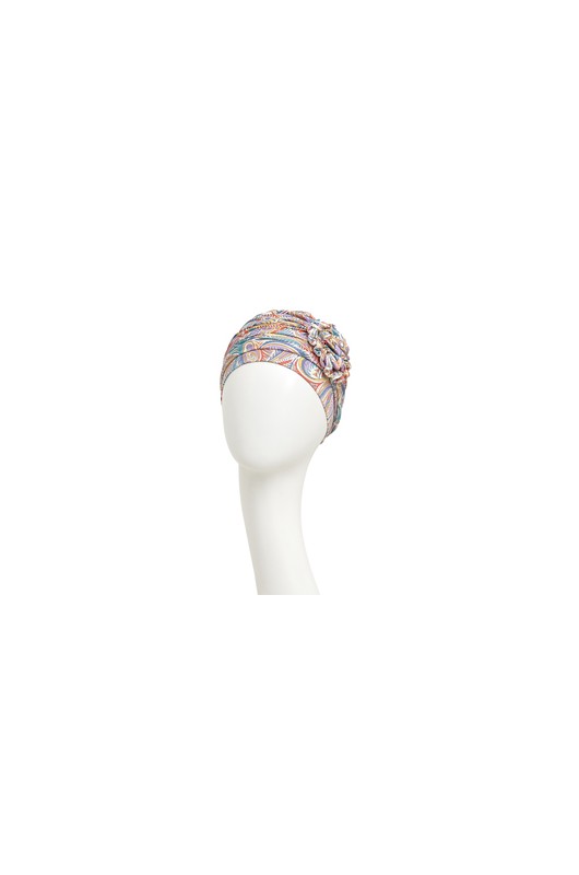 Τουρμπάνι Χημειοθεραπείας Christine: Lotus Turban Printed Festive Ornaments