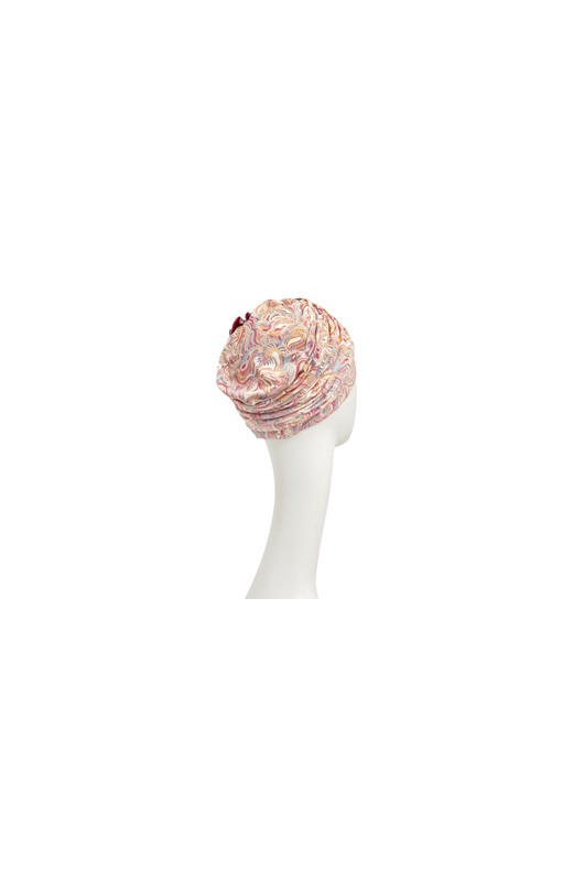 Τουρμπάνι Χημειοθεραπείας Christine: Lotus Turban Printed Energetic Flowers