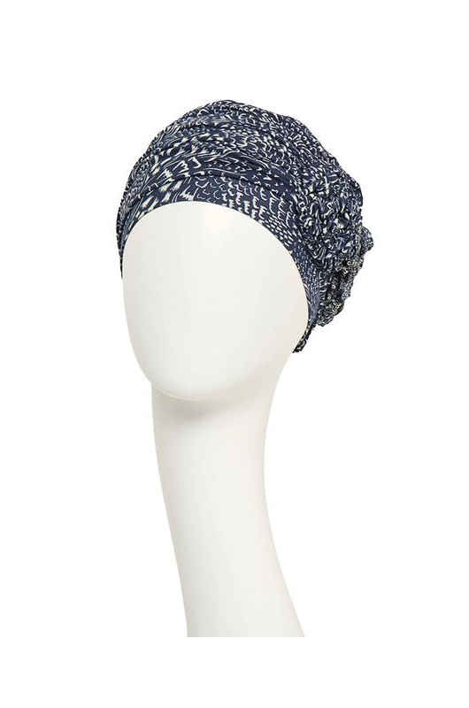 Τουρμπάνι Christine: HocLotus Turban Printed Floating Navy