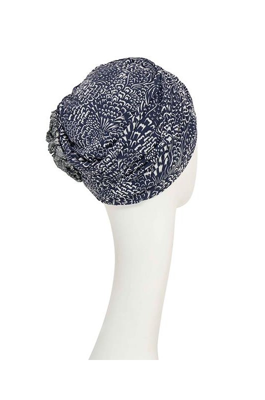 Τουρμπάνι Christine: HocLotus Turban Printed Floating Navy