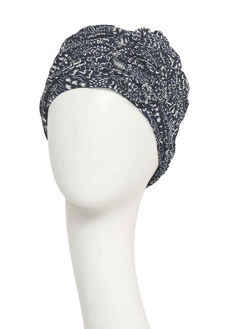 Τουρμπάνι Christine: HocLotus Turban Printed Floating Navy