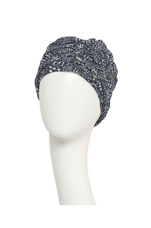 Τουρμπάνι Christine: HocLotus Turban Printed Floating Navy