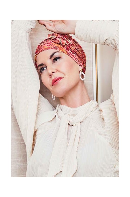 Τουρμπάνι Christine: HocLotus Turban Printed Marble Fusion