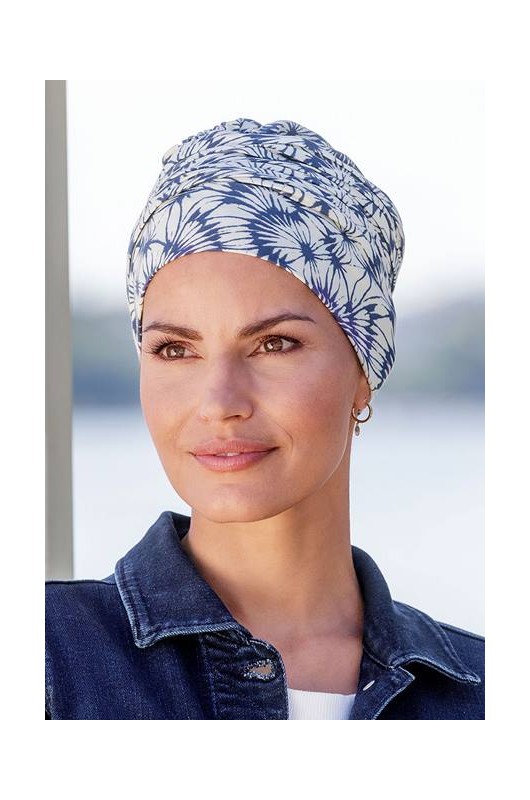 Τουρμπάνι Belle Madame: Mia Turban 912-74 Blue Ikat Print Τουρμπάνι Belle Madame: Mia Turban 912-74 Blue Ikat Print