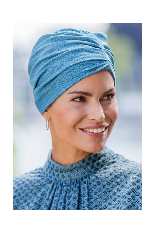 Τουρμπάνι Belle Madame: Carla Ribbed 985-27 Aqua Blue