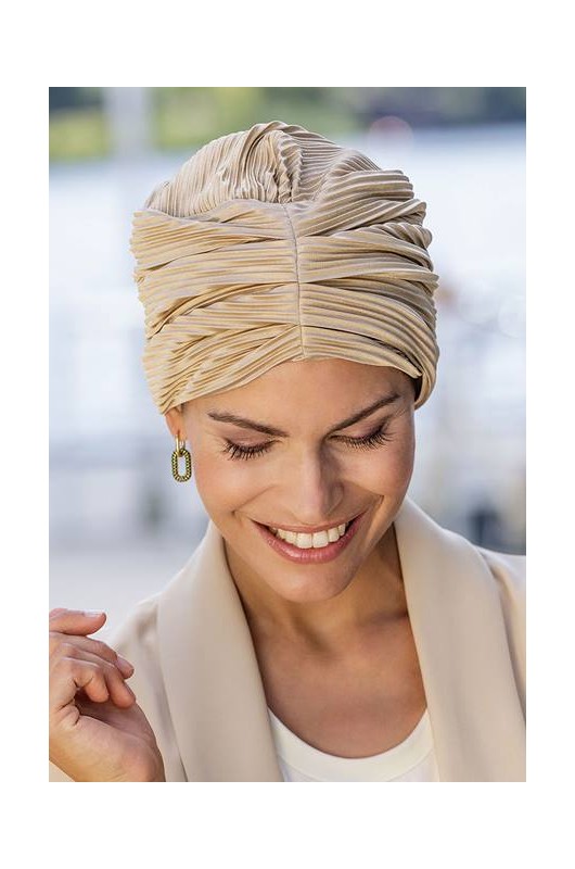 Τουρμπάνι Belle Madame: Style Carla Plissée 985-28 Gold