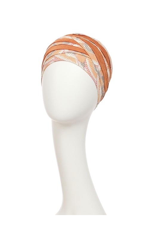 Kopftuch Christine: HocShanti Turban w/Print Orange Elements