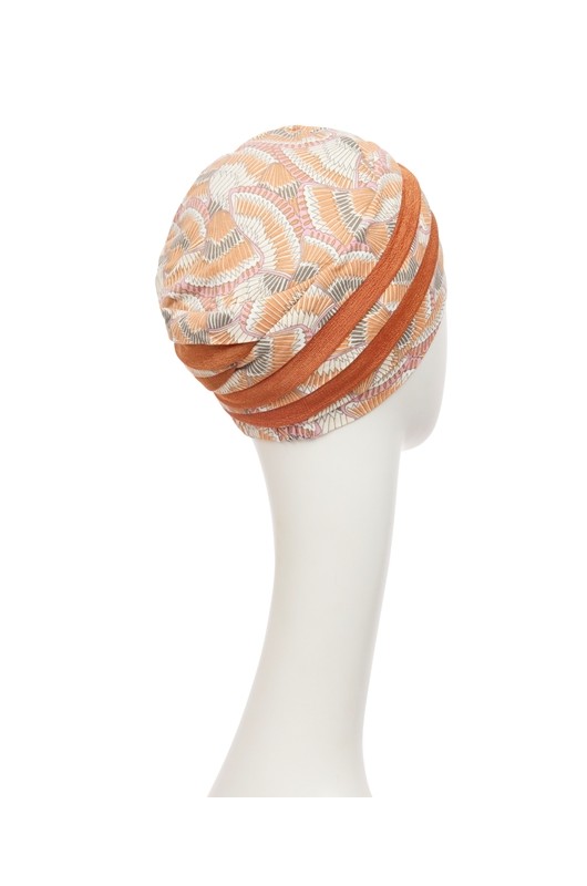 Kopftuch Christine: HocShanti Turban w/Print Orange Elements