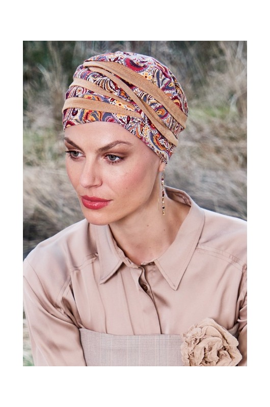 Γυναικείο τουρμπάνι HocShanti Moroccan Paisley μπροστινή όψη