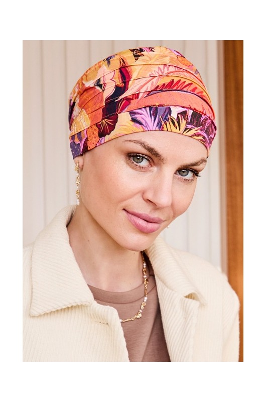 Chemo Turban Damen HocYoga Firework Autumn Vorderansicht