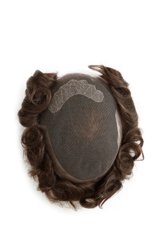 Herren-Toupet mit Monofilament-Basis und 14 cm Echthaar.