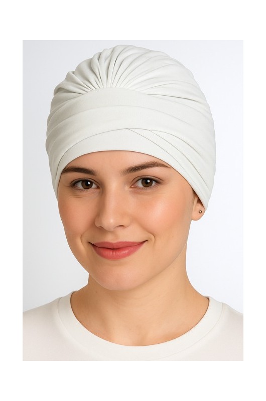 Turban Lidia aus Bambus – Weiß