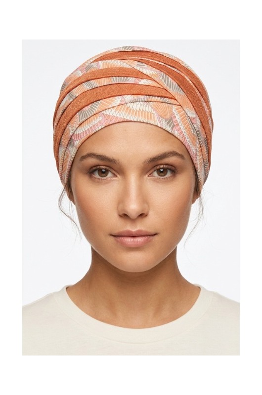 Kopftuch Christine | HocShanti Turban w/Print Orange Elements