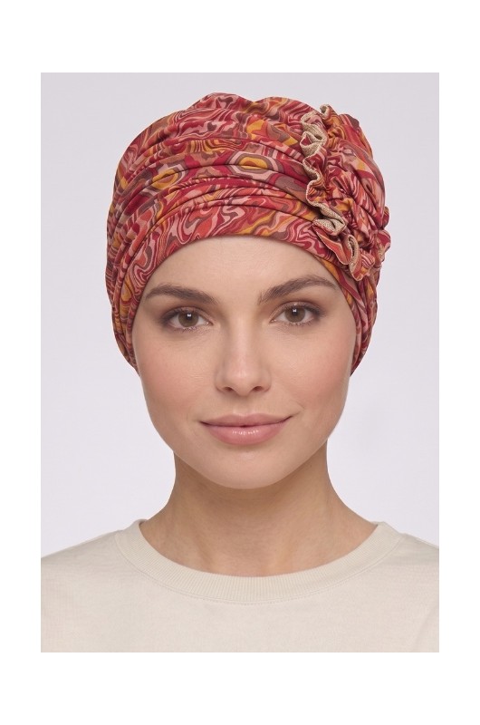 Τουρμπάνι Christine: HocLotus Turban Printed Marble Fusion