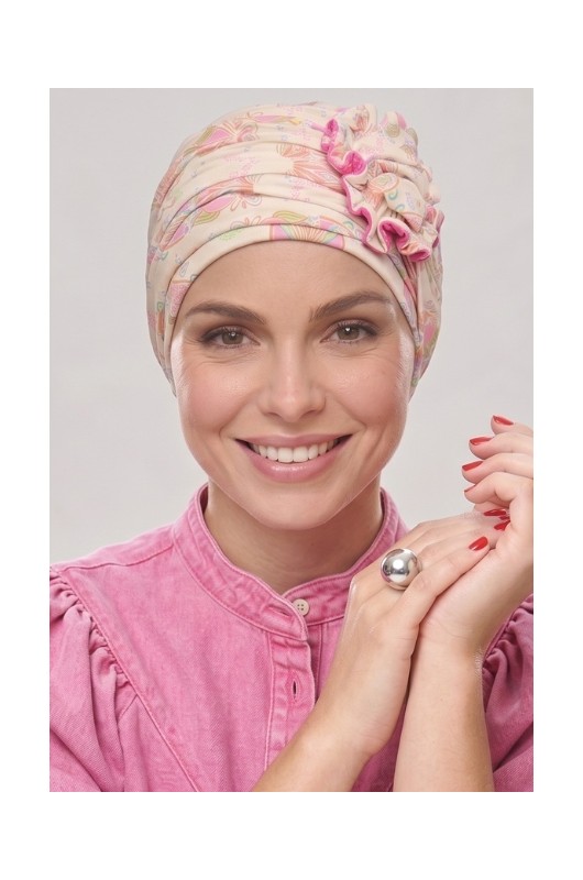Τουρμπάνι Christine: HocLotus Turban Printed Crocus Kaleidos